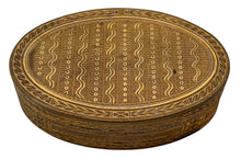 Mid 19th Century Gilt Metal, Engine Turned, Oval Snuff Box.