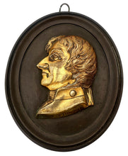 'Nelson of the Nile', 19th Century Gilt Metal Portrait Profile Bust. After Simon de Koster.