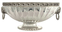Victorian Silver Plated Oval Fluted Bowl with Lion Mask Handles. John Round & Sons.