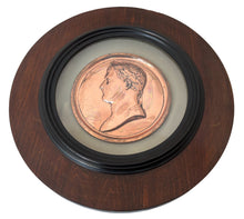 Napoleon Bonaparte Portrait Profile Plaque in Circular Glazed Frame, After Andrieu.