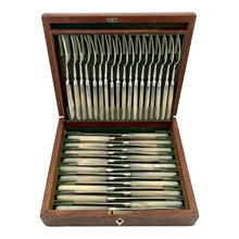 George III Cased Set of Silver & Mother of Pearl Fruit Knives & Forks for Eighteen. London, Moses Brent.