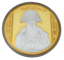 Napoleon Bonaparte Gold and Silver Plated Copper Portrait Medallion.