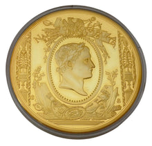 Napoleon Bonaparte Gold and Silver Plated Copper Portrait Medallion.