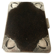 Edwardian Silver Mounted Leather Card Case. London 1903 Henry Marshall.