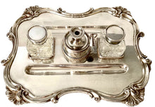 A Substantial Silver Plated Georgian Style Inkstand.