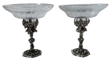 Early Victorian Pair of Naturalistic Comport Dish Stands. Elkington & Co. 1847.