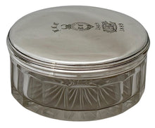 William IV Silver and Cut Glass Circular Box. London 1834. 1.2 troy ounces.