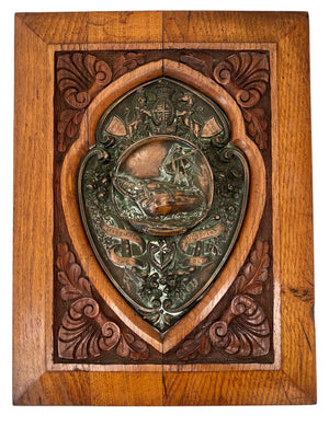 'Made From The Old Foudroyant' Oak Plaque & Copper Shield.