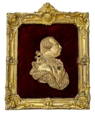 George III Early 19th Century Gilt Metal Portrait Profile Bust.