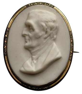 Duke of Wellington Parian Portrait Plaque Brooch, After William Boyton Kirk RHA, for W. H. Kerr & Co.