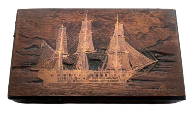 HMS Chichester 19th Century Copper on Wood Printing Block.