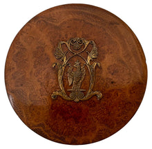 French Empire Gilt Metal Mounted Burr Wood Table Snuff Box.
