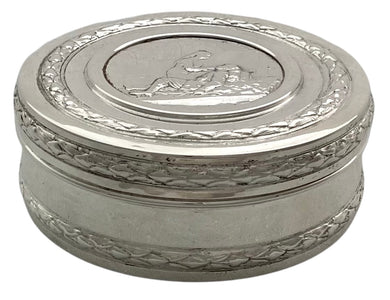 French Silver Plated Box Depicting a Nurse & French Soldier of The Great War.