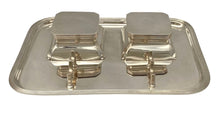 George V Silver Inkstand. Birmingham 1935 Asprey & Co. Ltd. 33.8 troy ounces.
