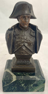Napoleon Bonaparte, A Small Bronzed Spelter Bust.