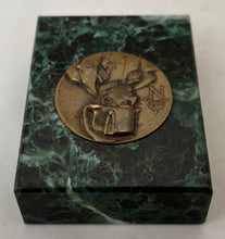 Napoleon Bonaparte Gilt Metal Portrait Profile Roundel Marble Desk Weight.