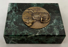 Napoleon Bonaparte Gilt Metal Portrait Profile Roundel Marble Desk Weight.