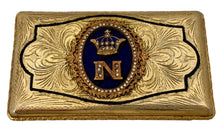 Napoleon III Cipher Gilt Metal & Enamel Table Snuff Box.