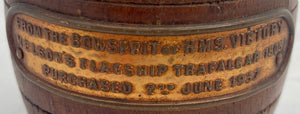 'From the Bowsprit of HMS Victory, Nelson's Flagship Trafalgar 1805' Barrel Matchstick Holder.