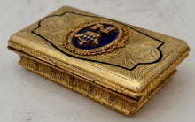 Napoleon III Cipher Gilt Metal & Enamel Table Snuff Box.