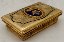 Napoleon III Cipher Gilt Metal & Enamel Table Snuff Box.