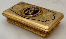 Napoleon III Cipher Gilt Metal & Enamel Table Snuff Box.