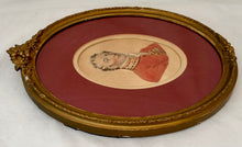 The Duke of Wellington 19th Century Watercolour on Card, in an Oval Gilt Frame.