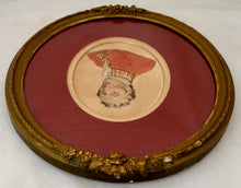 The Duke of Wellington 19th Century Watercolour on Card, in an Oval Gilt Frame.