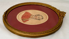 The Duke of Wellington 19th Century Watercolour on Card, in an Oval Gilt Frame.