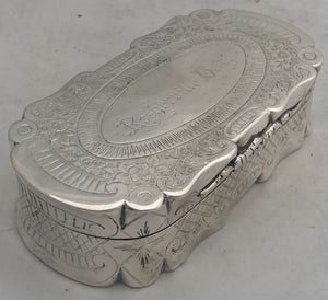 Victorian Silver Plated Table Snuff Box 'Rosherville Hotel'.