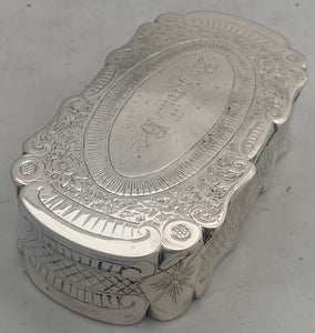 Victorian Silver Plated Table Snuff Box 'Rosherville Hotel'.