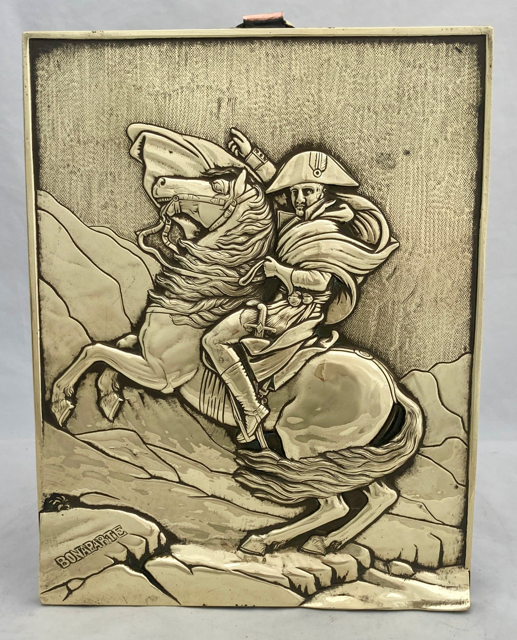 Napoleon Bonaparte Passe Le Grand Saint-Bernard: Relief Plaque, After Jacques-Louis David.