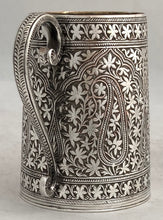 Victorian Persian Paisley Style Silver Plated Mug. Elkington & Co.