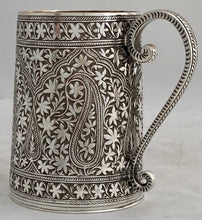 Victorian Persian Paisley Style Silver Plated Mug. Elkington & Co.