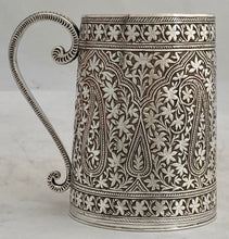 Victorian Persian Paisley Style Silver Plated Mug. Elkington & Co.