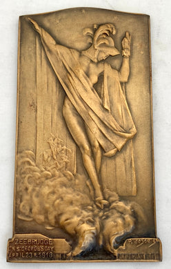 The Zeebrugge Raid, Bronze Plaque Commemorating the 1918 Royal Navy Action by HM Submarine C3.