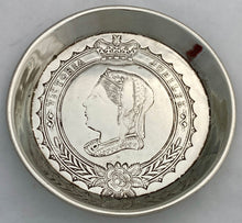 Queen Victoria Diamond Jubilee Pair of Silver Plated Pin Dishes.