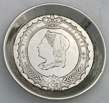 Queen Victoria Diamond Jubilee Pair of Silver Plated Pin Dishes.