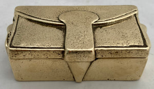 First World War Trench Art Brass Pouch Table Snuff Box.