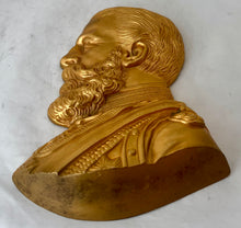 Friedrich III, German Emperor and King of Prussia, Gilt Metal Portrait Profile Plaque.