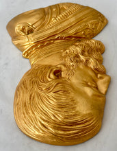 Friedrich III, German Emperor and King of Prussia, Gilt Metal Portrait Profile Plaque.