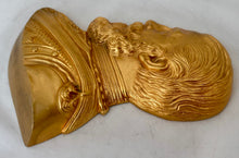 Friedrich III, German Emperor and King of Prussia, Gilt Metal Portrait Profile Plaque.