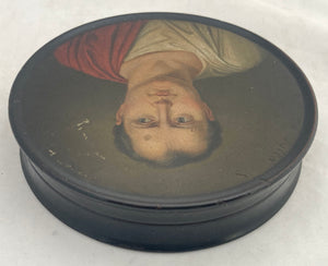 Early 19th Century Napoleon Bonaparte Portrait Profile Stobwasser Type Snuff Box.