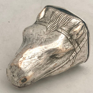 First Half 19th Century Old Sheffield Plate Horse Head Snuff Box.