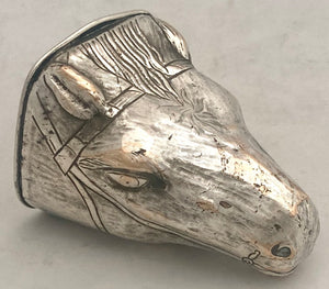 First Half 19th Century Old Sheffield Plate Horse Head Snuff Box.