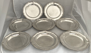 The Battle of Waterloo, Henry Paget 1st Marquess of Anglesey & Earl of Uxbridge: Eight George III Silver Plates. 132 troy ounces.