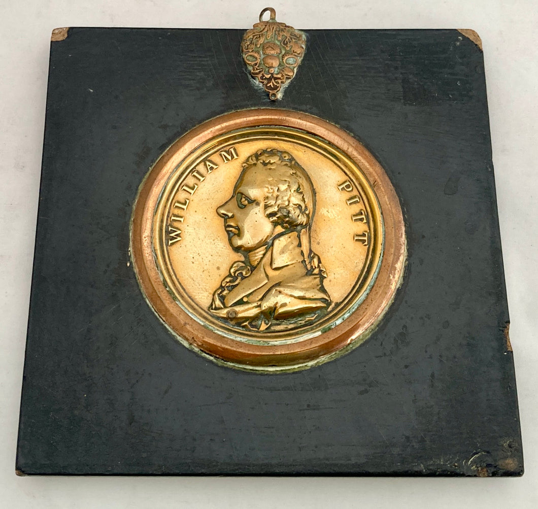 William Pitt Gilt Metal Portrait Profile Plaque, circa 1806.