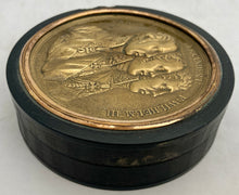 The Napoleonic Wars & The Holy Alliance, A Gilt Metal Portrait Profile Horn Snuff Box.