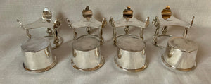 Four Napoleon Bonaparte Gilt Lined Silver Plated Salts. R. M. Johnson & Co. Sheffield, circa 1880.