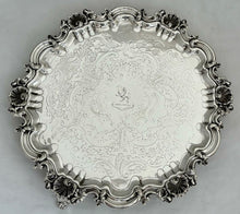 Early Victorian Silver Plated Crested Salver. Roberts & Slater, Sheffield, circa 1845-59.